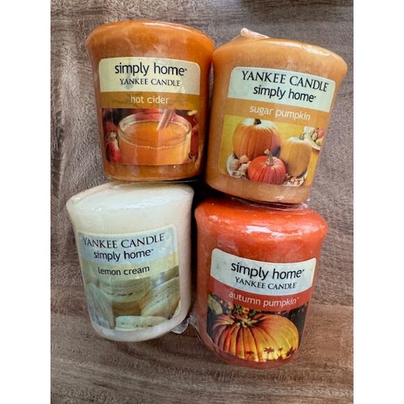 Yankee Candle Votive-Retired Fall Scents Autumn Pumpkin Sugar Hot Cider-Lot of 4 - Picture 1 of 2